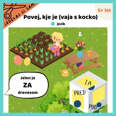 Povej, kje je (vaja s kocko)