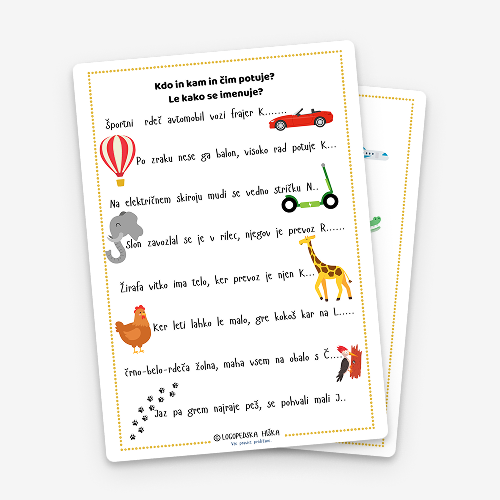 logoped - kdo in kam in s čim potuje